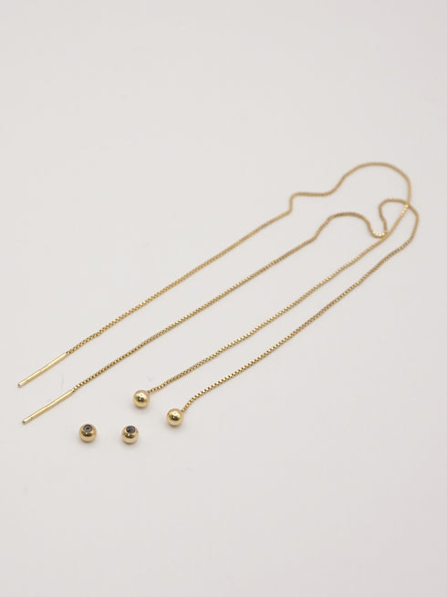 【 予約:4月下旬 】SV925ボックスチェーンアメリカンピアス /0062-434SH