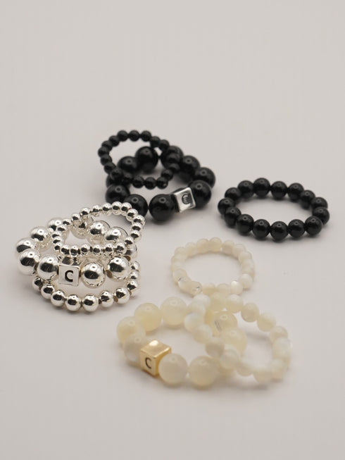 【 予約:6月上旬 】丸玉リング3レイヤーセット /0063-736SH