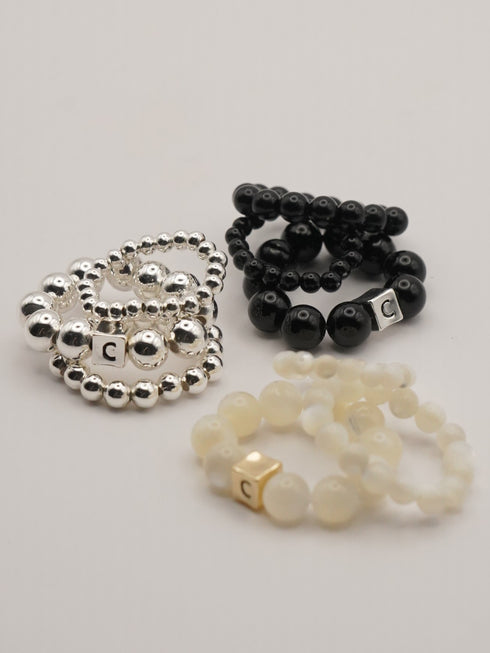 【 予約:6月上旬 】丸玉リング3レイヤーセット /0063-736SH