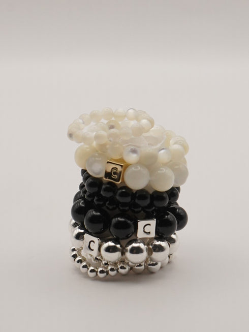 【 予約:6月上旬 】丸玉リング3レイヤーセット /0063-736SH