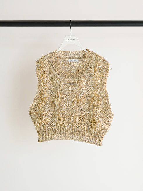 カットJQフリンジニットベスト / 9261-091GS