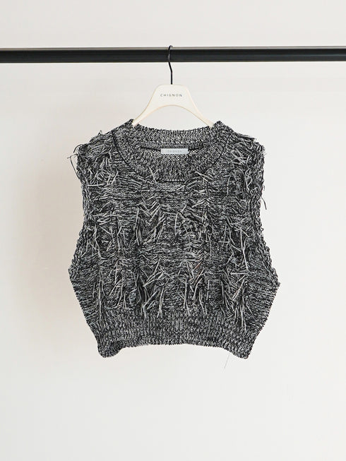 カットJQフリンジニットベスト / 9261-091GS