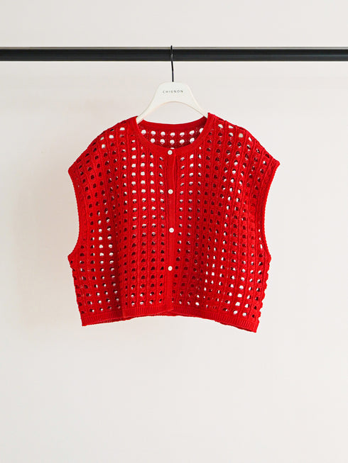 メッシュボックスニットベスト / 9561-098DP