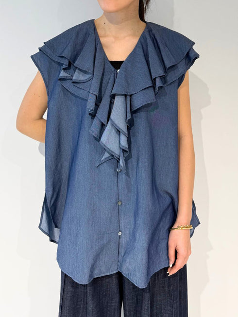 【 予約:4月下旬 】3ozデニムラッフルBL /M262-13077