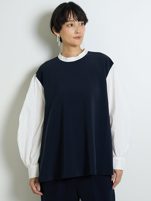 【 予約:11月下~12/上旬 】ボリューム袖ハイネックBL /1236-524BMK