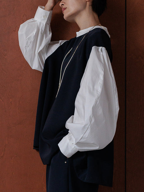 【 予約:11月下~12/上旬 】ボリューム袖ハイネックBL /1236-524BMK