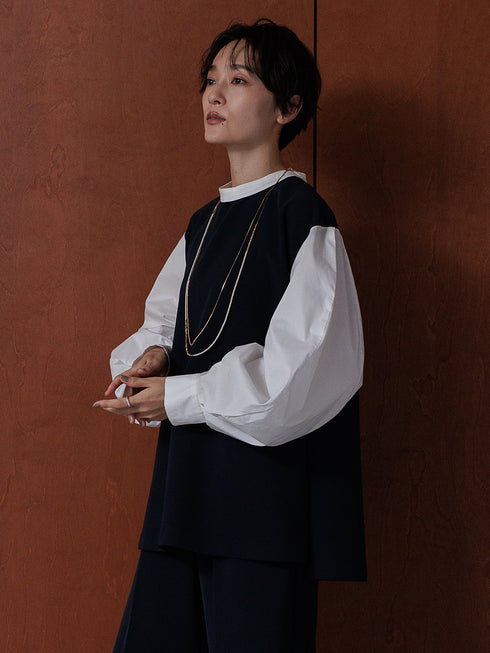 【 予約:11月下~12/上旬 】ボリューム袖ハイネックBL /1236-524BMK