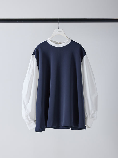 【 予約:11月下~12/上旬 】ボリューム袖ハイネックBL /1236-524BMK