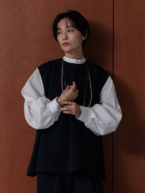 【 予約:11月下~12/上旬 】ボリューム袖ハイネックBL /1236-524BMK