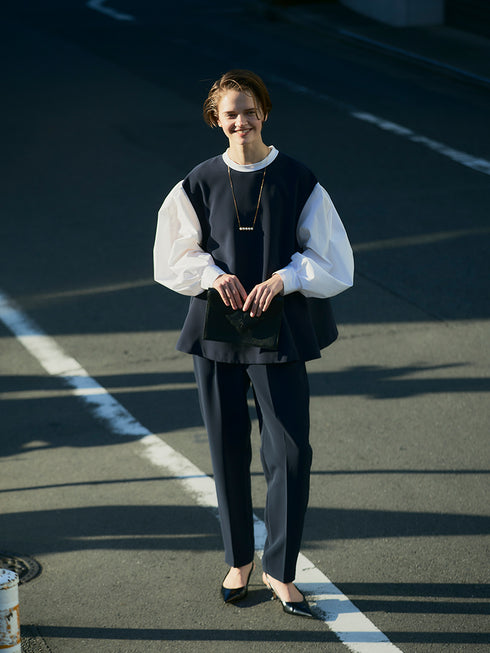 ボリューム袖ハイネックBL /1236-524BMK