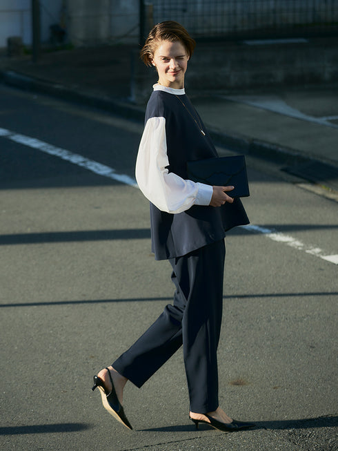 ボリューム袖ハイネックBL /1236-524BMK