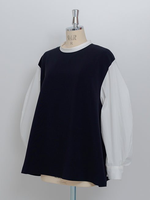 ボリューム袖ハイネックBL /1236-524BMK