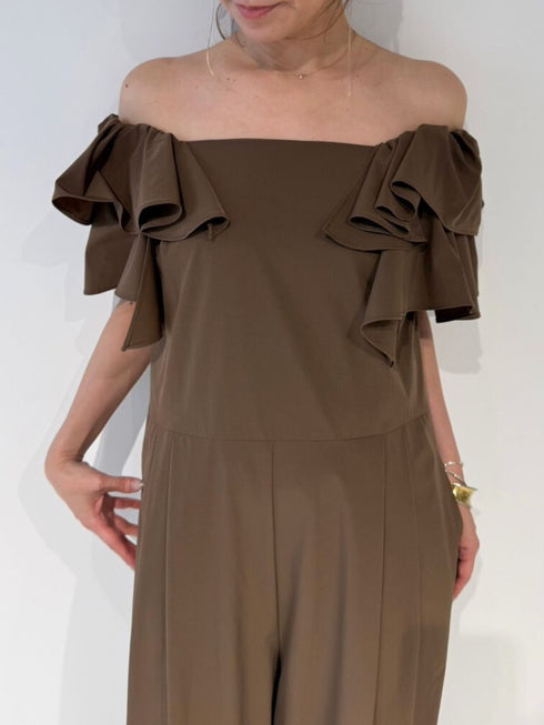 【 予約:4月下旬 】撥水フリルスリーブコンビネゾン /M262-38073