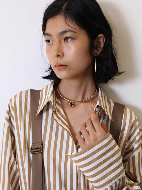 2WAYストライププリントSH /1555-218KK