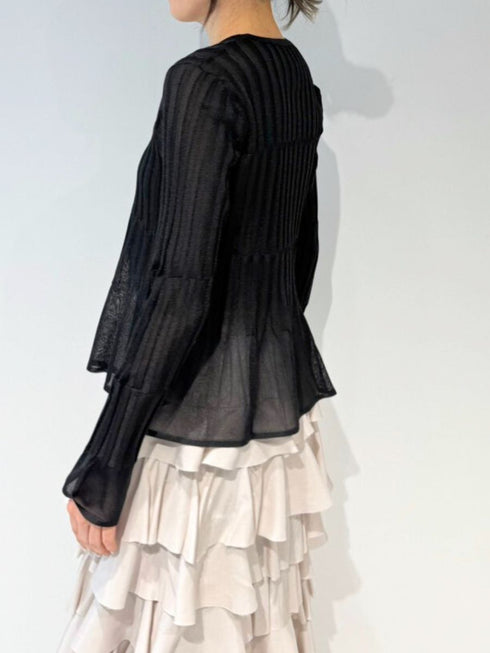 【 予約:4月下旬 】シアーランダムリブカーデ /M262-98086