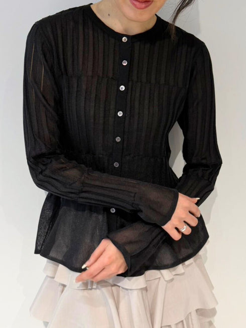 【 予約:4月下旬 】シアーランダムリブカーデ /M262-98086