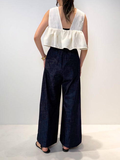 【 予約:4月下旬 】リネンデニムワイドPT /M262-33076