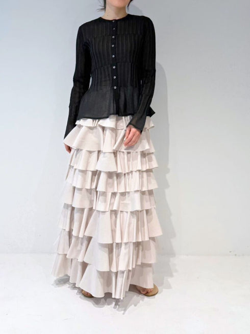 【 予約:4月下旬 】シアーランダムリブカーデ /M262-98086