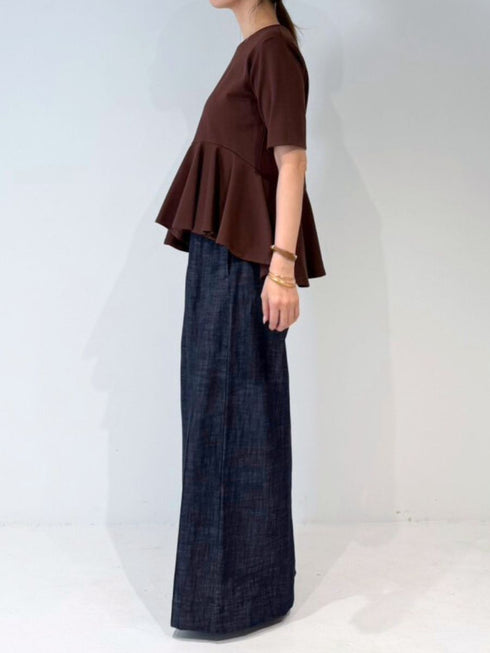 【 予約:4月下旬 】リネンデニムワイドPT /M262-33076