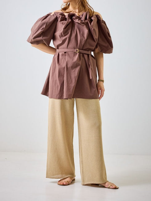 【 予約:4月下旬 】2WAYオフショルブラウス /M262-13055