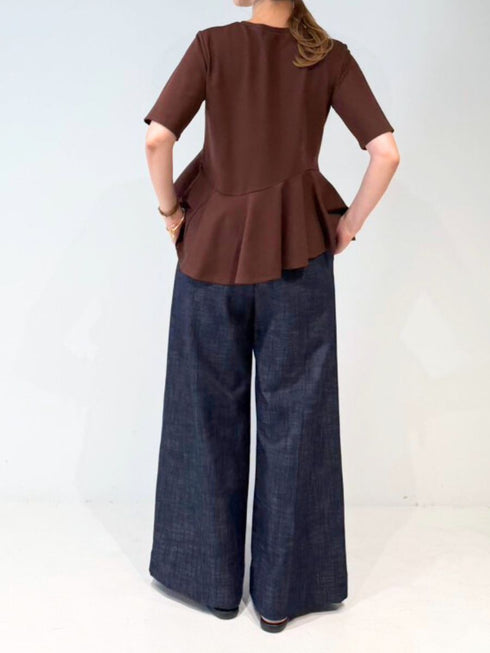 【 予約:4月下旬 】リネンデニムワイドPT /M262-33076