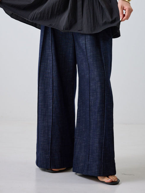 【 予約:4月下旬 】リネンデニムワイドPT /M262-33076