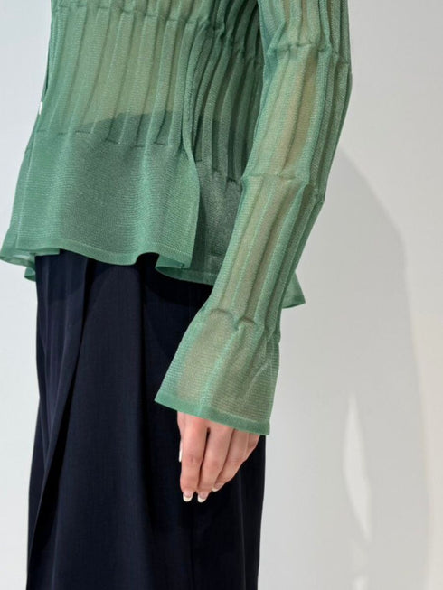 【 予約:4月下旬 】シアーランダムリブカーデ /M262-98086