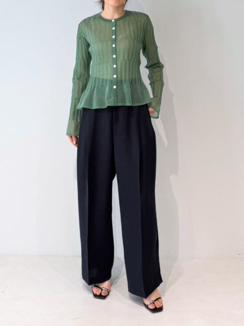 【 予約:4月下旬 】シアーランダムリブカーデ /M262-98086