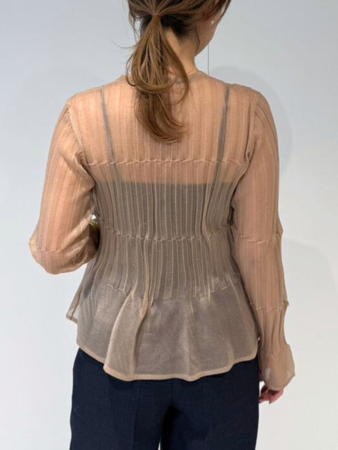 【 予約:4月下旬 】シアーランダムリブカーデ /M262-98086