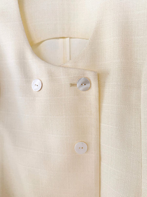 【 予約:4月下旬 】Uネックリネンツイードジレ /M262-48062