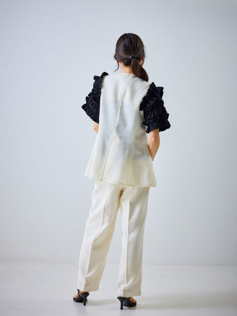 【 予約:4月下旬 】Uネックリネンツイードジレ /M262-48062