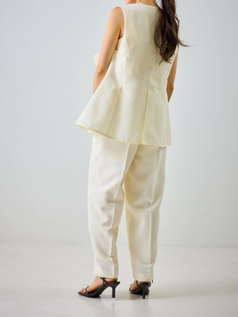 【 予約:4月下旬 】Uネックリネンツイードジレ /M262-48062