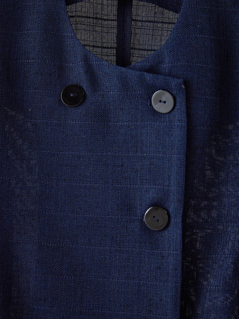 【 予約:4月下旬 】Uネックリネンツイードジレ /M262-48062