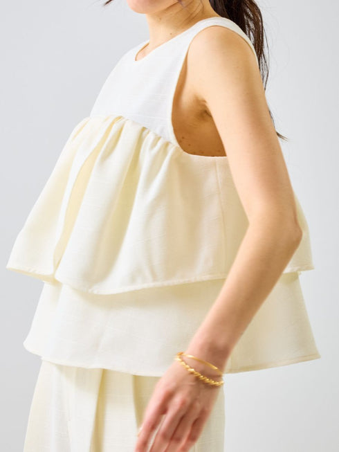 【 予約:4月下旬 】リネンツイードフリルBL /M262-18063