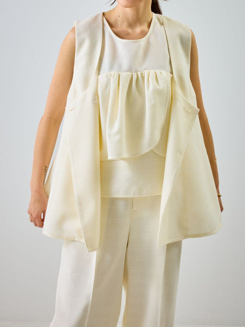 【 予約:4月下旬 】リネンツイードフリルBL /M262-18063