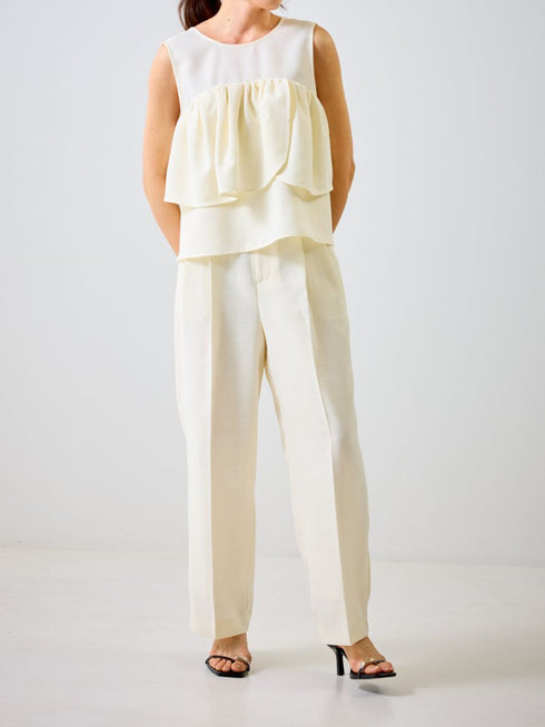 【 予約:4月下旬 】リネンツイードフリルBL /M262-18063