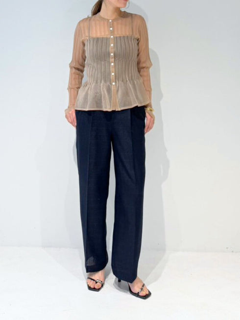 【 予約:4月下旬 】リネンツイード2タックPT /M262-38064