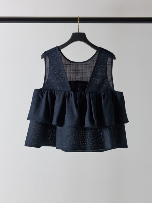 【 予約:4月下旬 】リネンツイードフリルBL /M262-18063