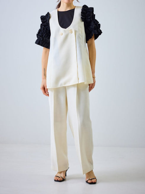 【 予約:4月下旬 】リネンツイード2タックPT /M262-38064