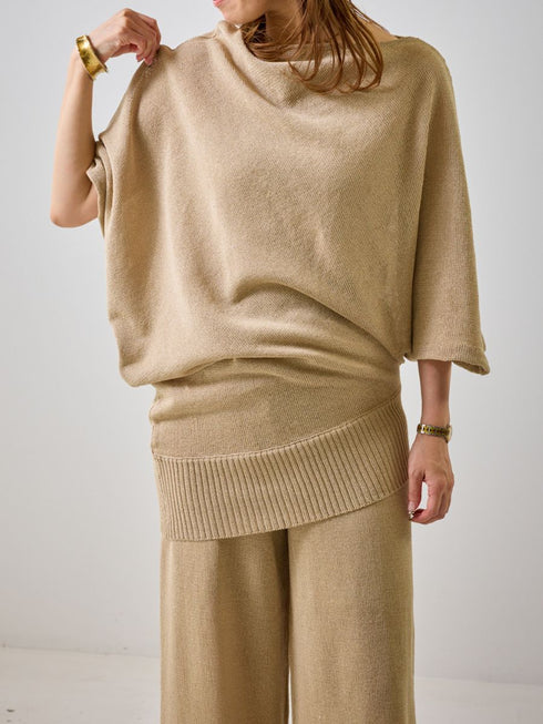 【 予約:4月下旬 】アシメペーパーヤーンニット /M262-93081