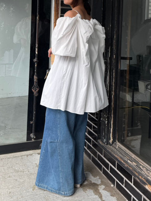 【 予約:4月下旬 】2WAYオフショルブラウス /M262-13055