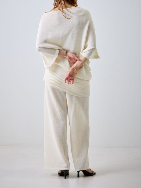 【 予約:4月下旬 】アシメペーパーヤーンニット /M262-93081