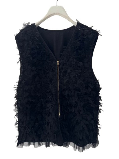 チュールレースドッキングベスト /8556-490NH