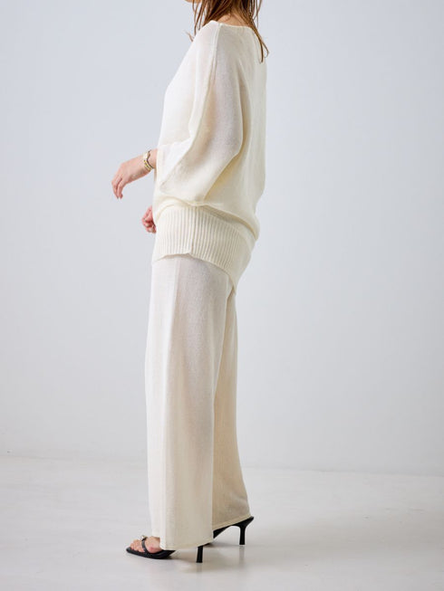 【 予約:4月下旬 】ペーパーヤーンニットPT /M262-33082