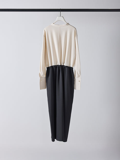 【 予約:11月下~12/上旬 】パールロングシャツOP /5436-488BKK