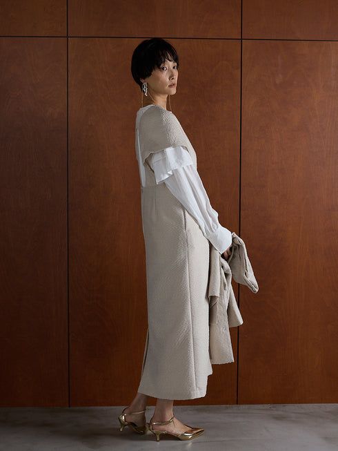 ネップツイードスクエアーネックOP /5856-412KK