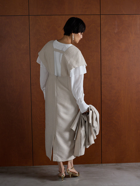 ネップツイードスクエアーネックOP /5856-412KK