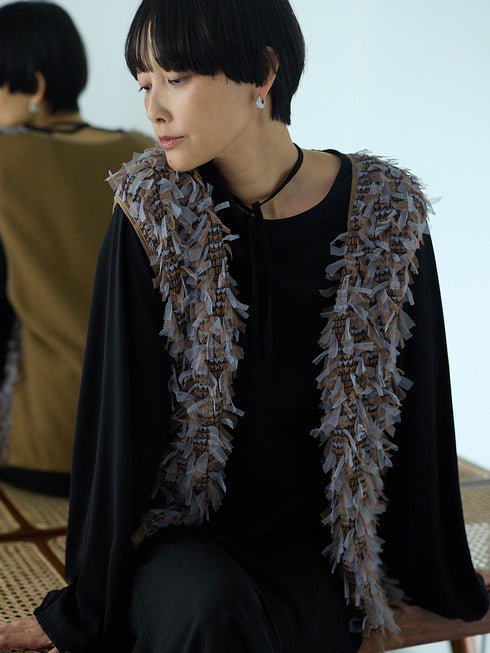 チュールレースドッキングベスト /8556-490NH