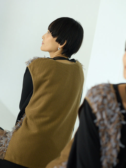 チュールレースドッキングベスト /8556-490NH