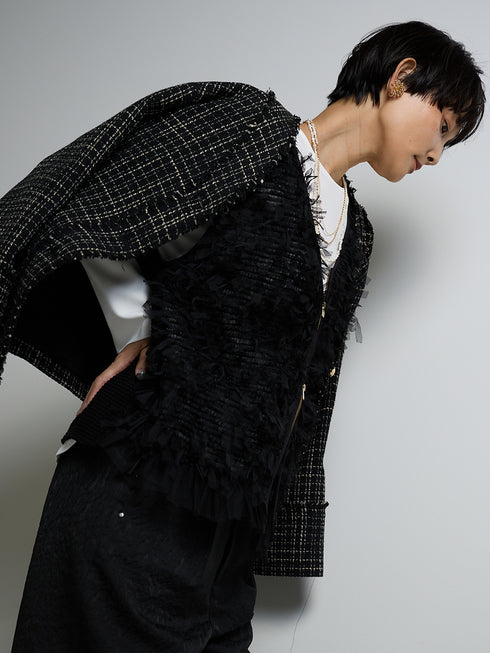 チュールレースドッキングベスト /8556-490NH